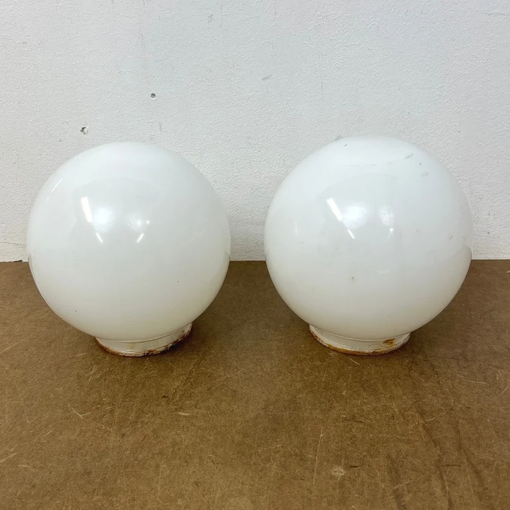 Vintage White Milk Glass Globe Lamp Shades 6